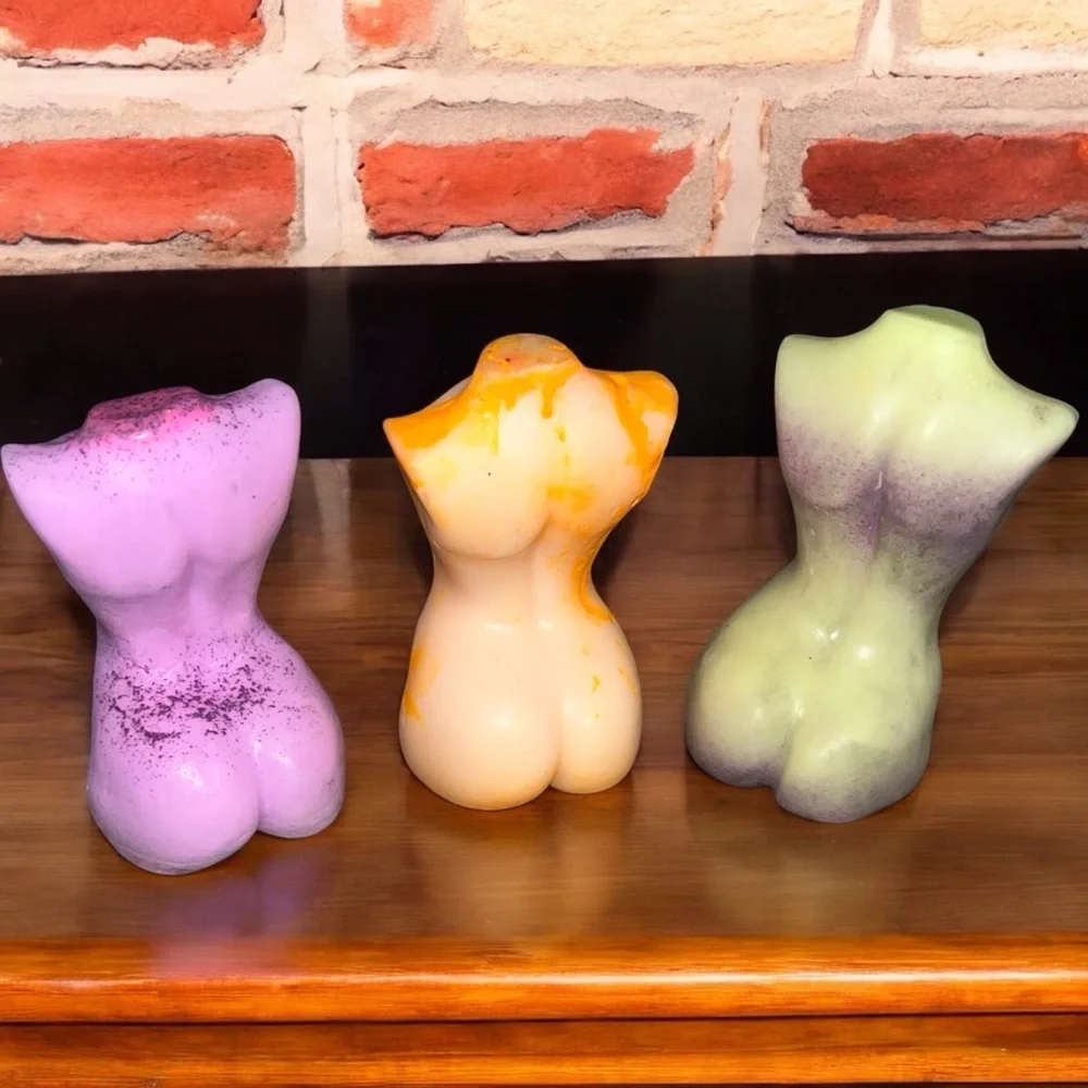 Torso SOAP 3pc set 4x2in 5oz each handmade shea butter & coconut oil